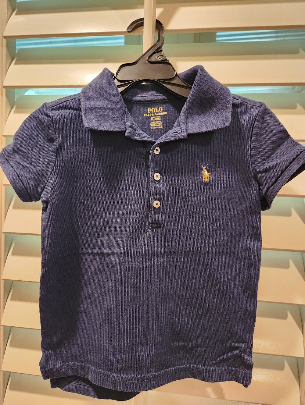 Polo by Ralph Lauren Boys Blue Short-Sleeve Polo with Pony Logo, Size 5